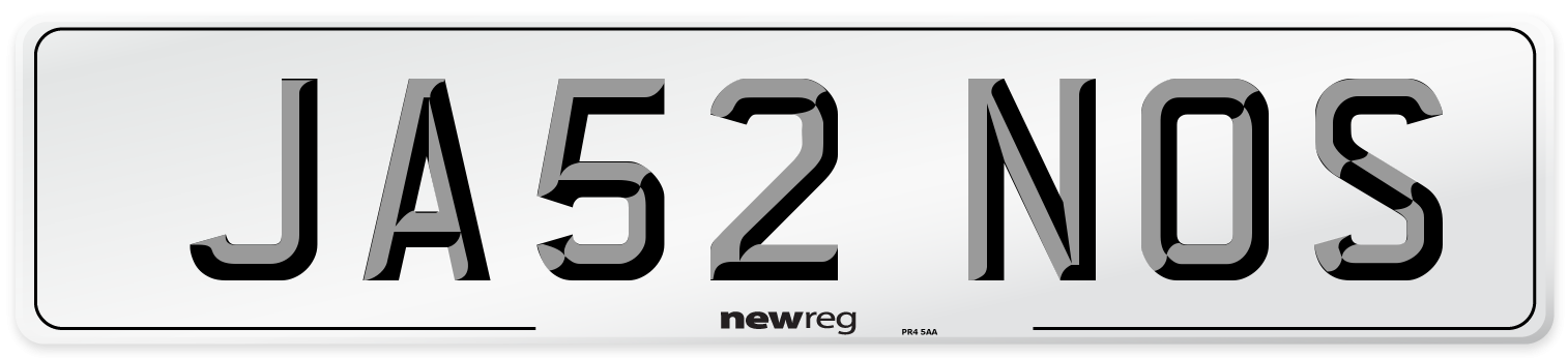JA52 NOS Number Plate from New Reg